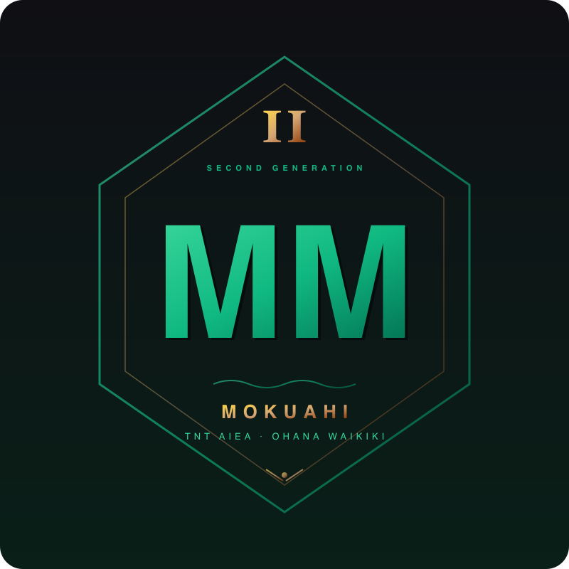 Myles Mokuahi brand mark — second generation tattoo artist · TNT Aiea + Ohana Waikiki